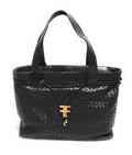 Borsa donna Fracomina a spalla shopping bag ecopelle intrecciato nero BS23FR09 FA23SBA004P411S5-053