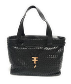 Borsa donna Fracomina a spalla shopping bag ecopelle intrecciato nero BS23FR09 FA23SBA004P411S5-053
