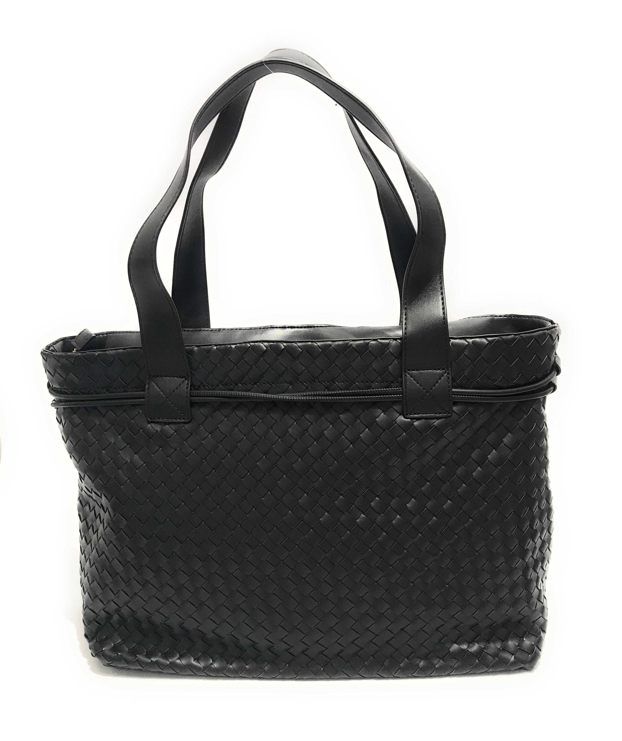 Borsa donna Fracomina a spalla shopping bag ecopelle intrecciato nero BS23FR09 FA23SBA004P411S5-053