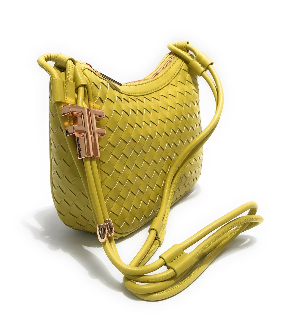 Borsa donna Fracomina tracolla crossover ecopelle intrecciato lime BS23FR12 FA23SB4005P411S5-188