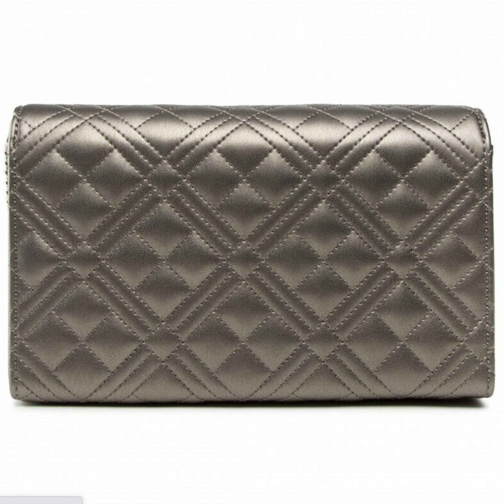 Borsa donna Love Moschino a spalla/ tracolla in ecopelle trapuntata argento BS23MO150 JC4079