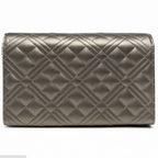 Borsa donna Love Moschino a spalla/ tracolla in ecopelle trapuntata argento BS23MO150 JC4079
