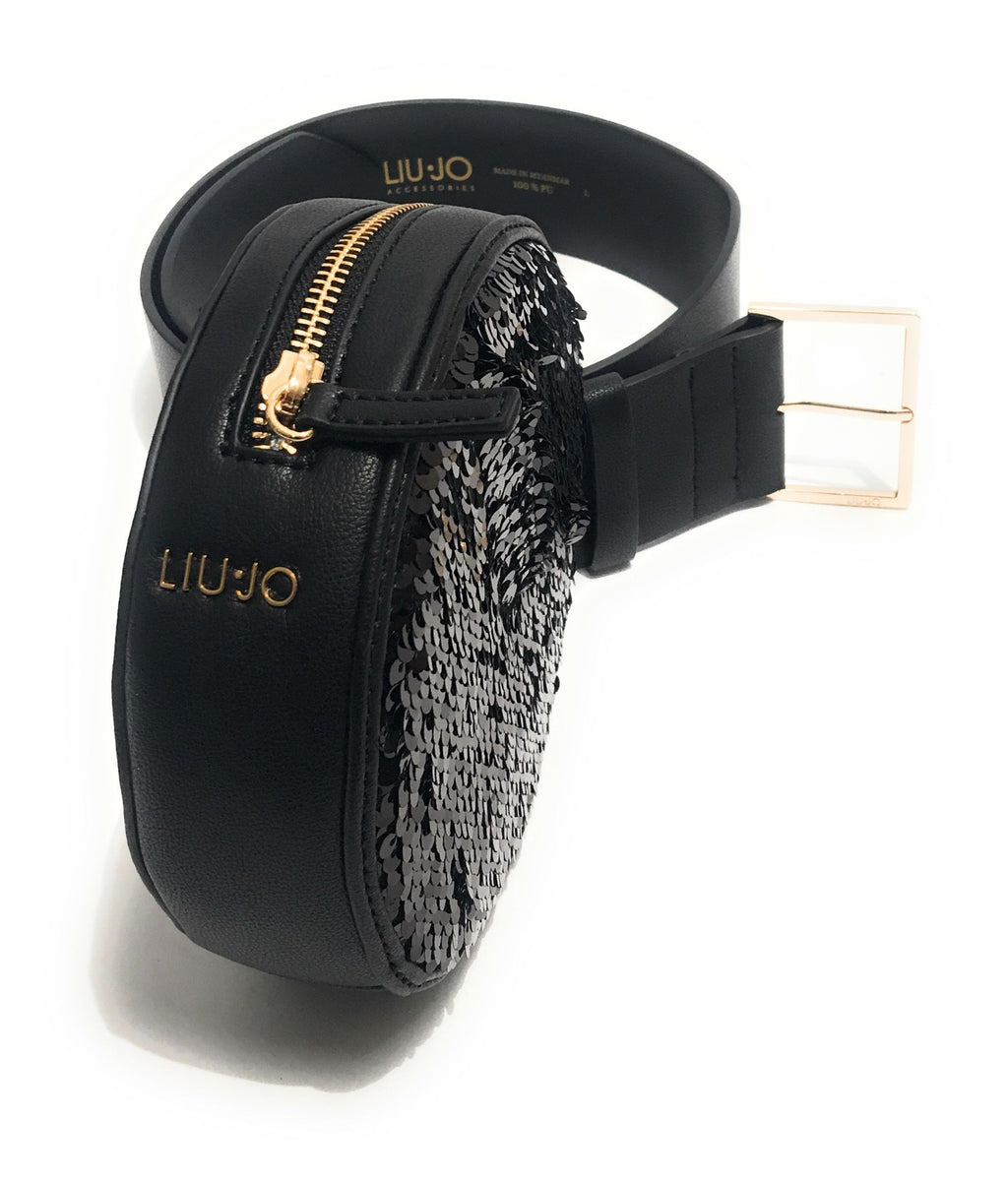 Borsa belt bag Liu-Jo in ecopelle con paillettes colore nero B20LJ62