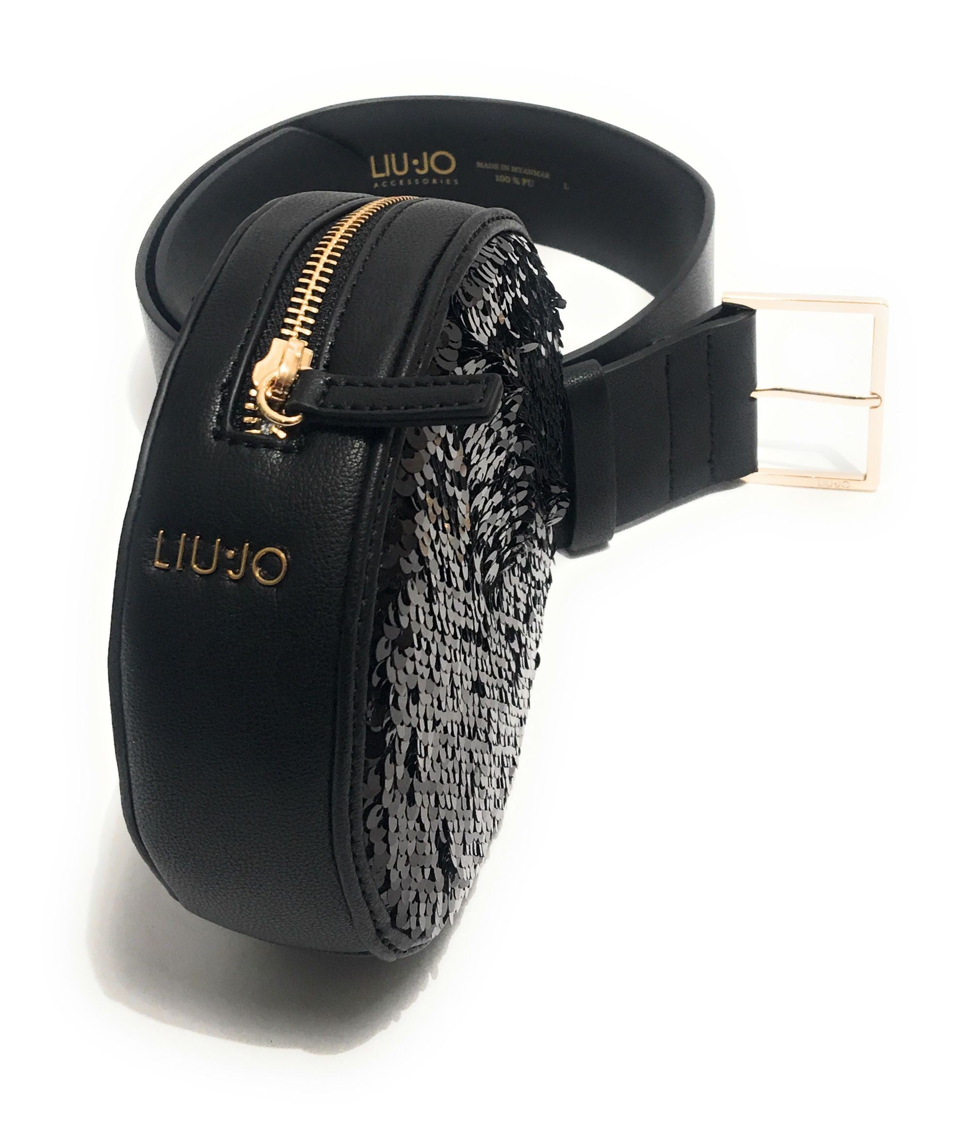 Borsa belt bag Liu-Jo in ecopelle con paillettes colore nero B20LJ62
