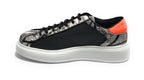 Scarpe uomo Harris Sport sneakers in pelle pregiata nero/ roccia/ arancione U17HA185