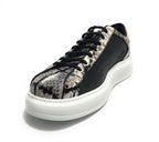 Scarpe uomo Harris Sport sneakers in pelle pregiata nero/ roccia/ arancione U17HA185