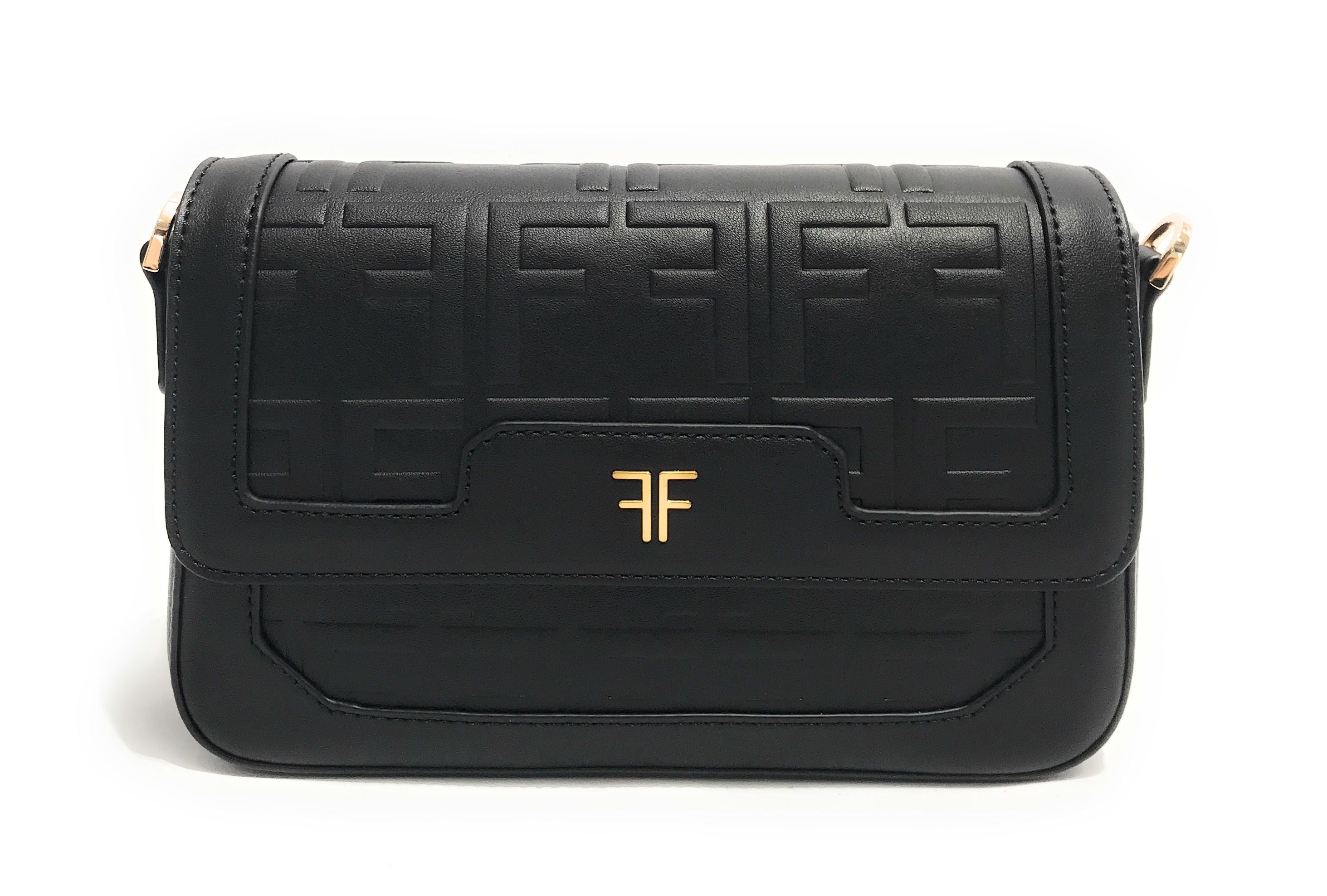 Borsa donna Fracomina tracolla shoulder bag ecopelle embossed nero BS23FR25 FA22WB3006P41101-053