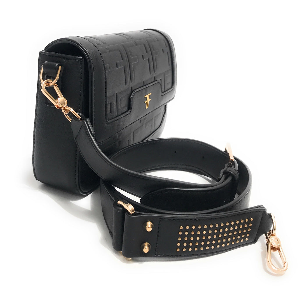 Borsa donna Fracomina tracolla shoulder bag ecopelle embossed nero BS23FR25 FA22WB3006P41101-053