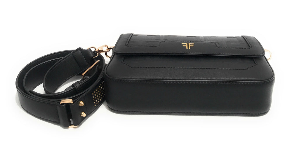 Borsa donna Fracomina tracolla shoulder bag ecopelle embossed nero BS23FR25 FA22WB3006P41101-053