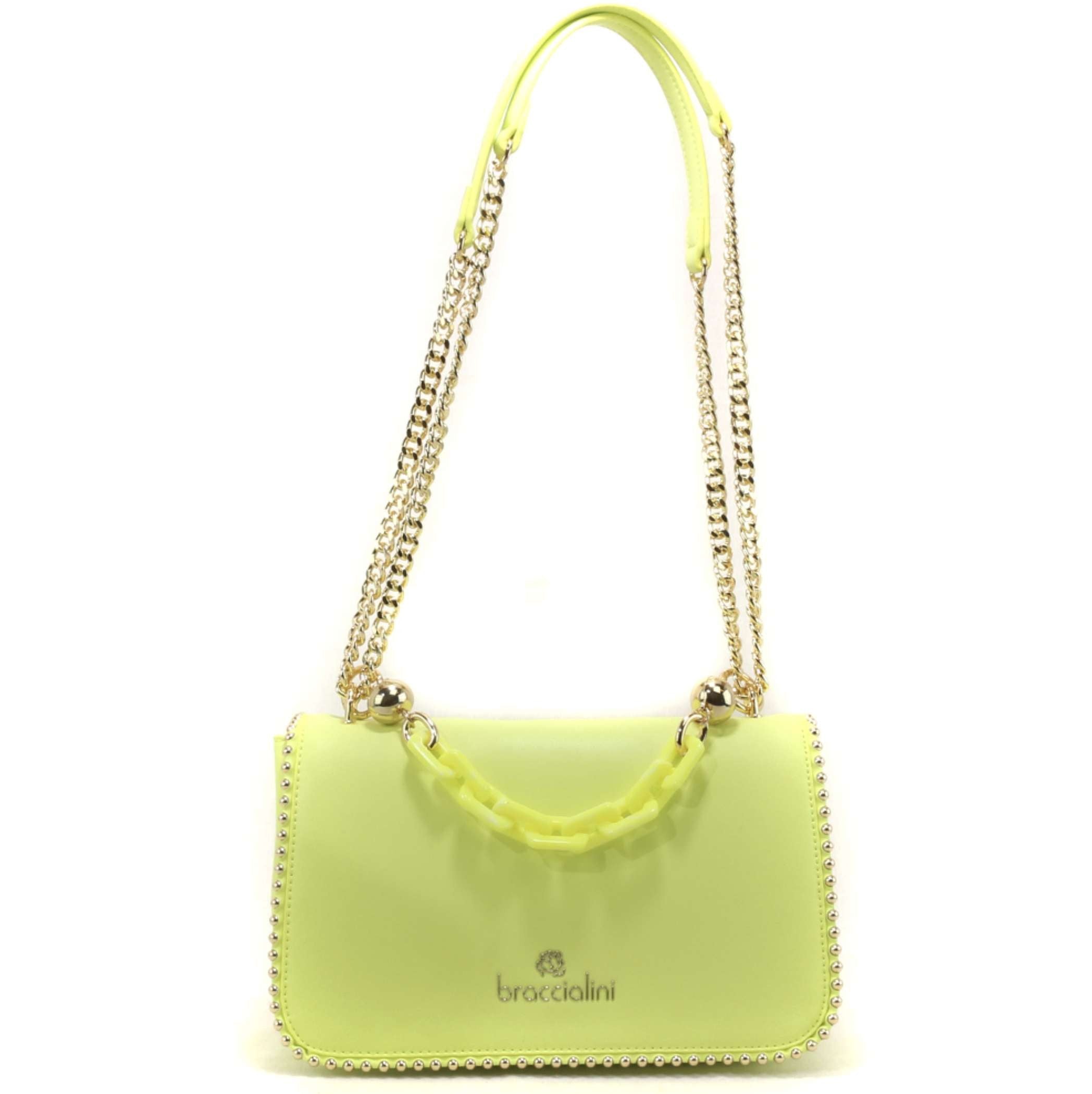 Borsa a tracolla Braccialini Chain ecopelle giallo fluo BS23BR02 B17160