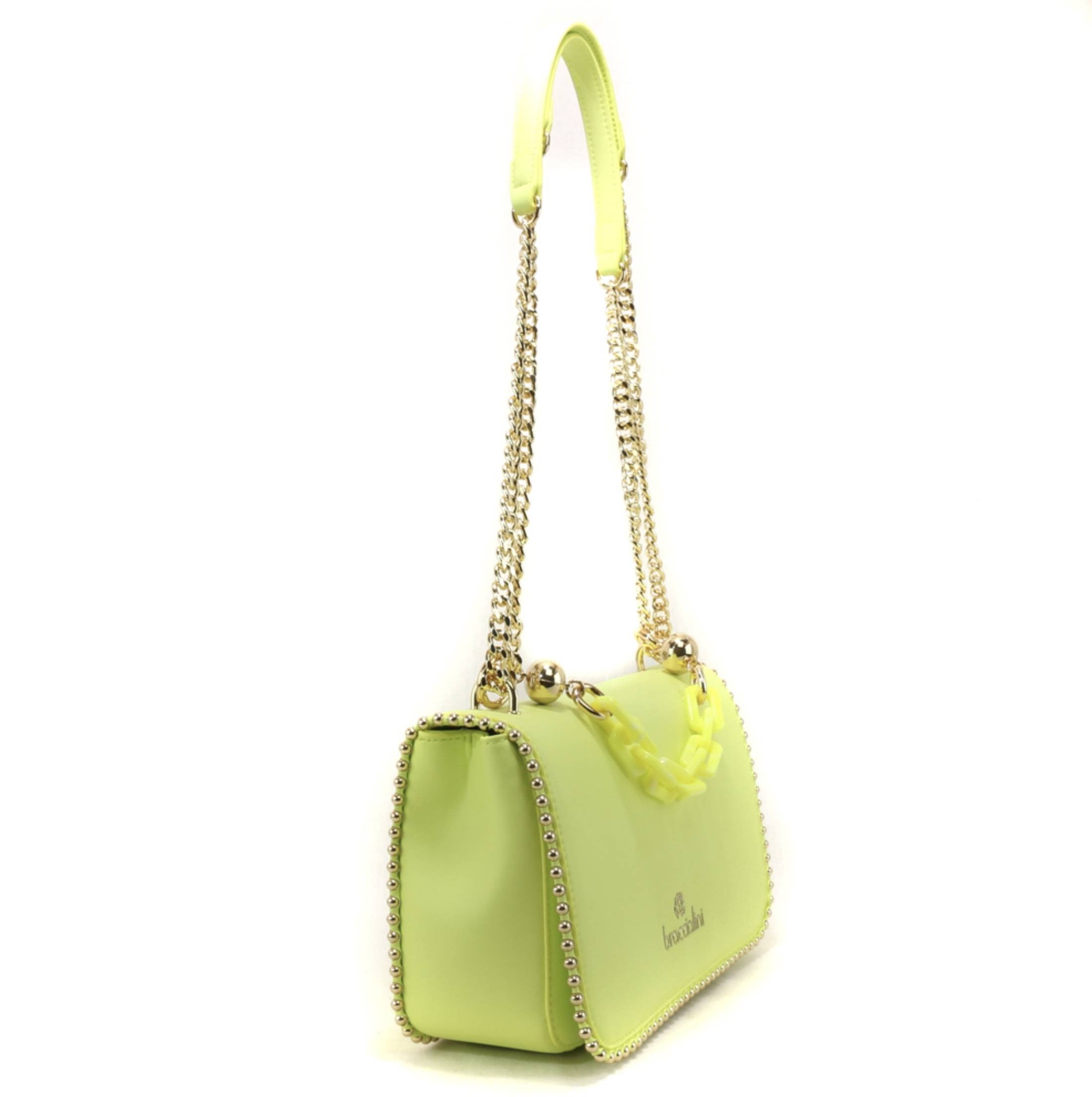 Borsa a tracolla Braccialini Chain ecopelle giallo fluo BS23BR02 B17160
