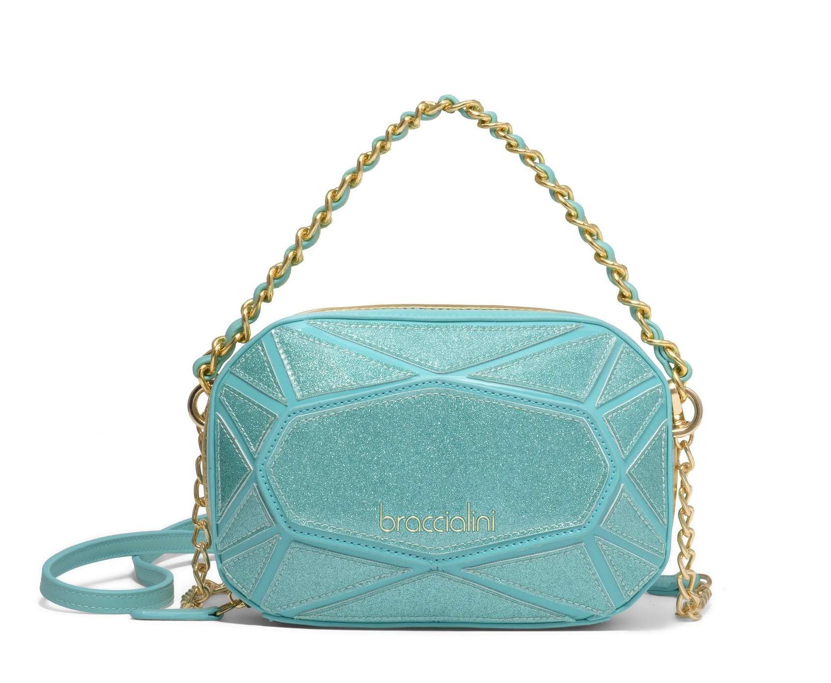 Borsa a mano/ tracolla Braccialini Shape ecopelle verde acqua BS23BR20 B17123