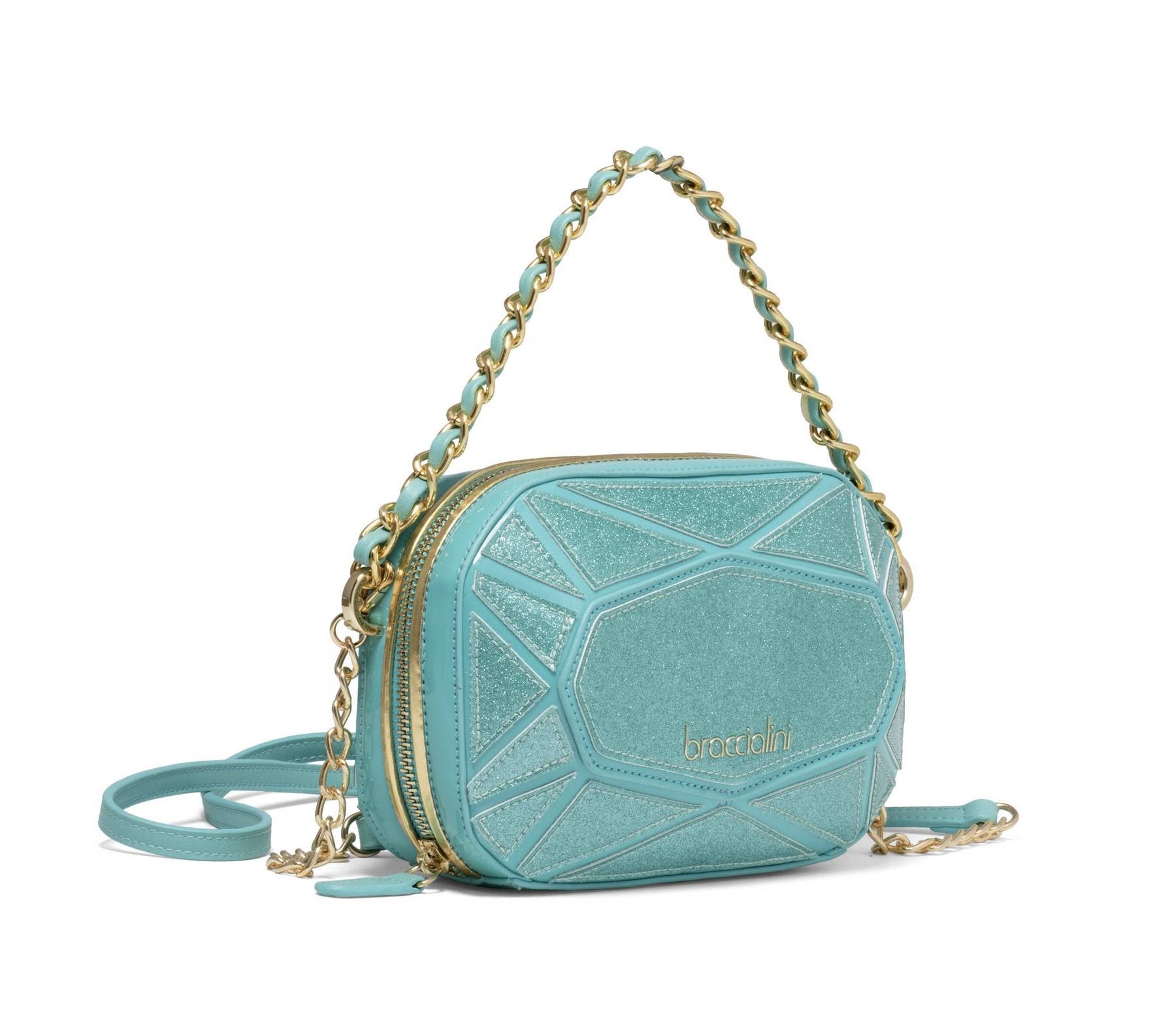 Borsa a mano/ tracolla Braccialini Shape ecopelle verde acqua BS23BR20 B17123
