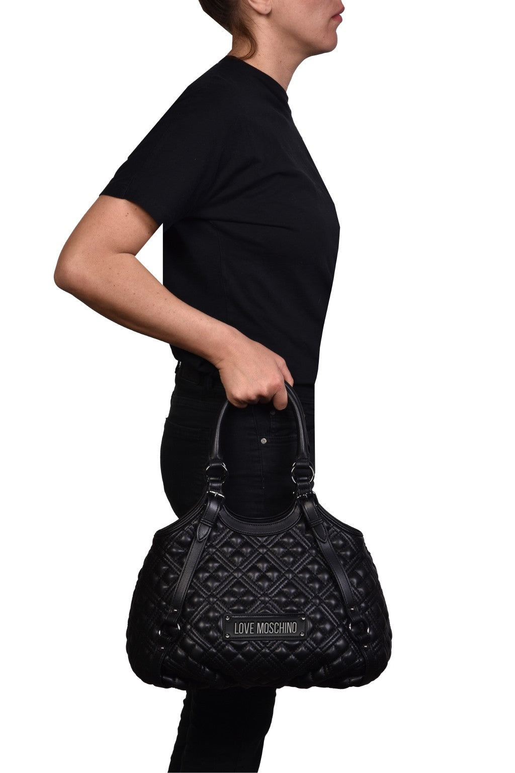 Borsa donna Love Moschino a mano/ tracolla trapuntata nero BS24MO27 JC4010