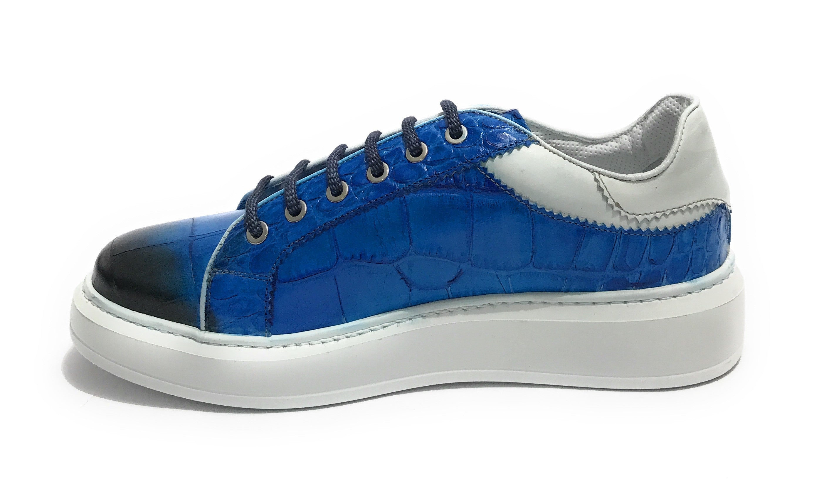 Scarpe uomo Harris Sport sneakers in pelle azzurro panthers U17HA179