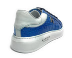 Scarpe uomo Harris Sport sneakers in pelle azzurro panthers U17HA179