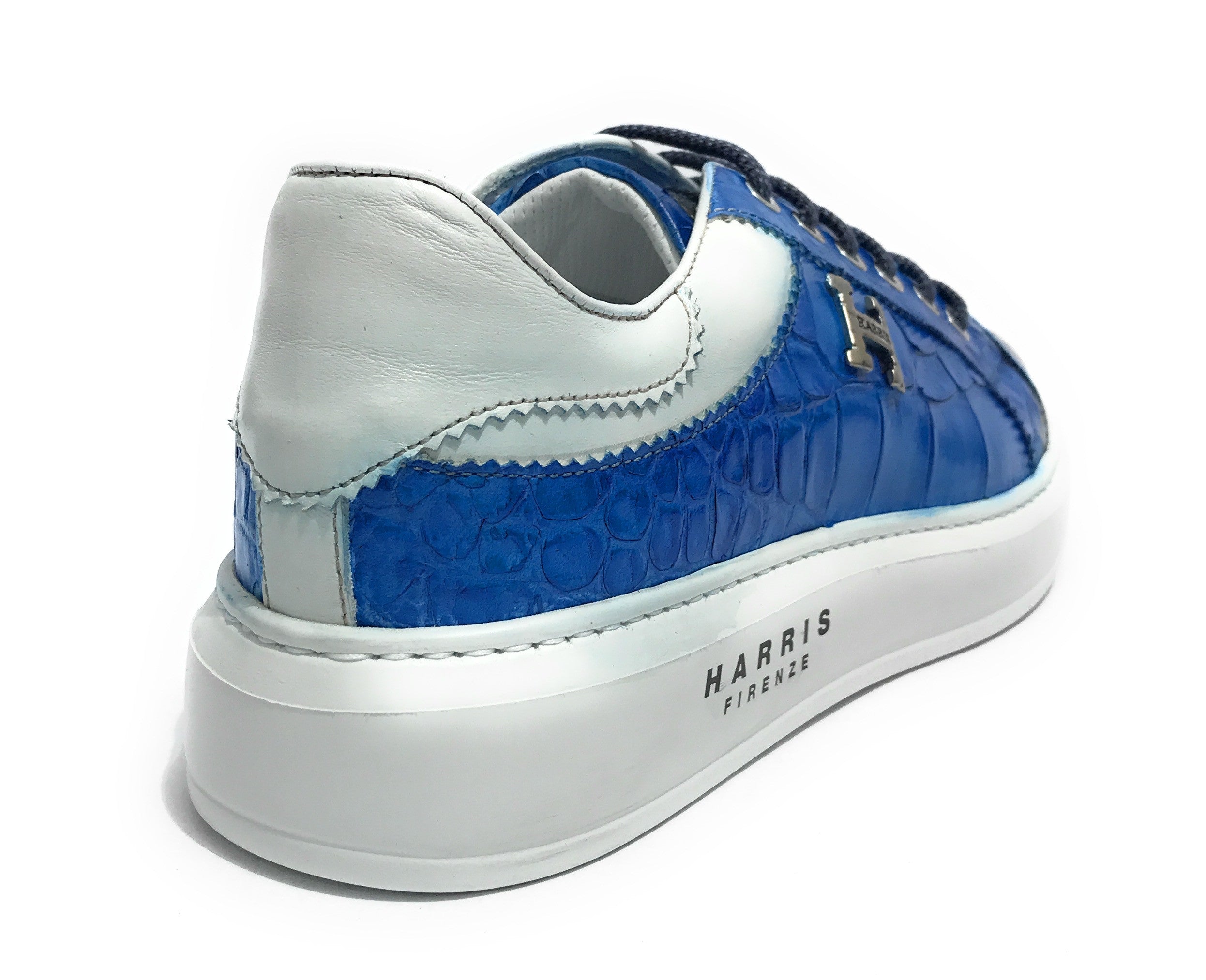 Scarpe uomo Harris Sport sneakers in pelle azzurro panthers U17HA179