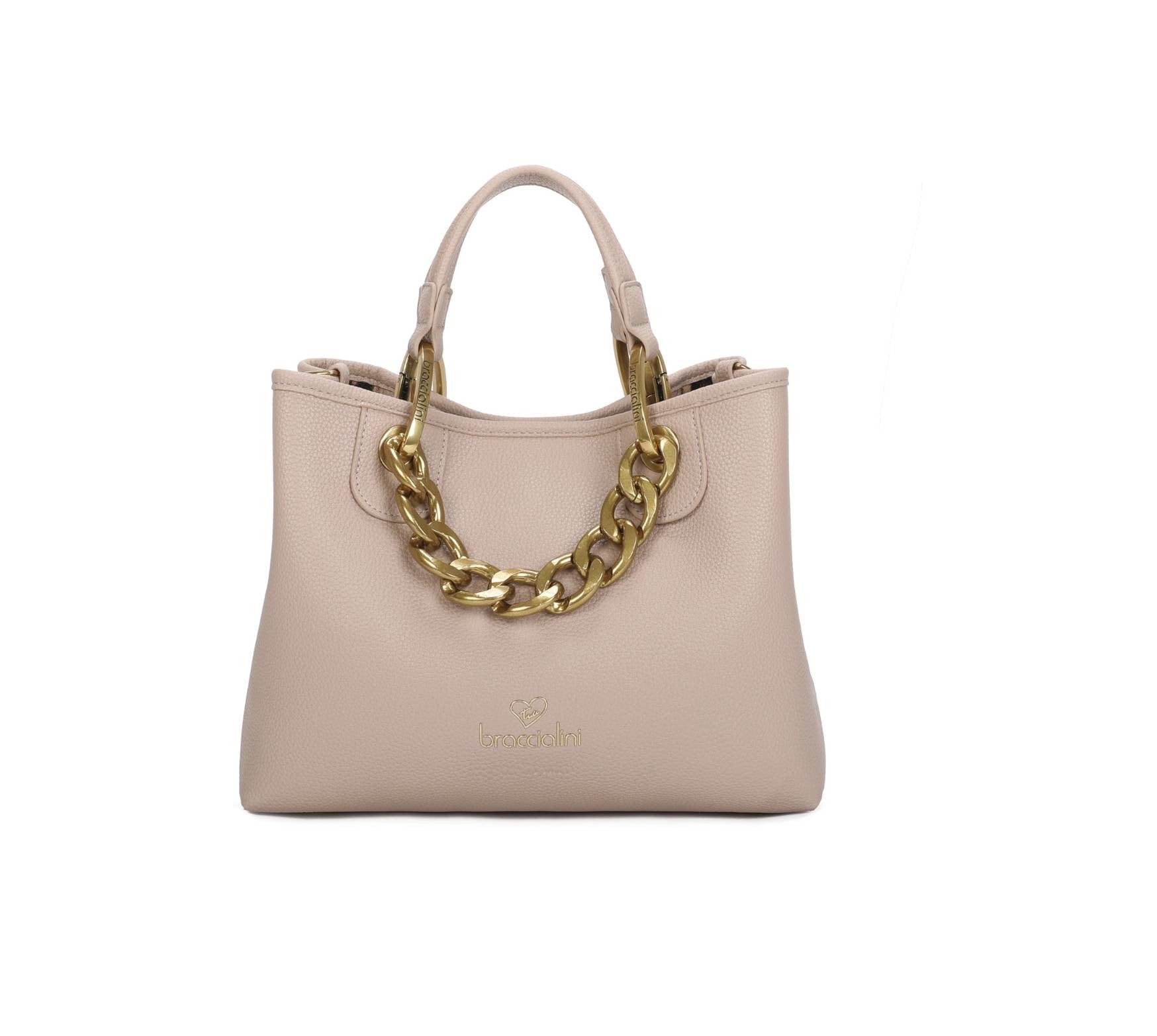 Borsa a mano con tracolla Braccialini Beth Jewels taupe B26BR43 B18531