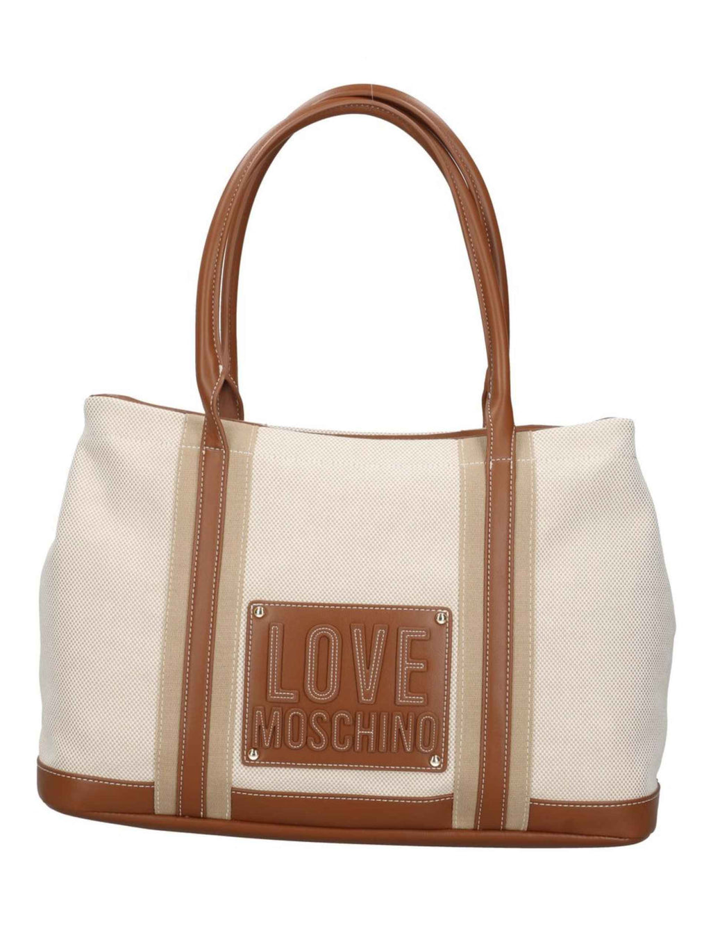 Borsa donna Love Moschino shopper canvas naturale/ PU cuoio BS26MO50 JC4064PP1OLZ110A