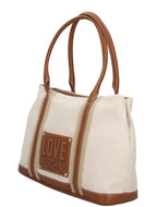 Borsa donna Love Moschino shopper canvas naturale/ PU cuoio BS26MO50 JC4064PP1OLZ110A