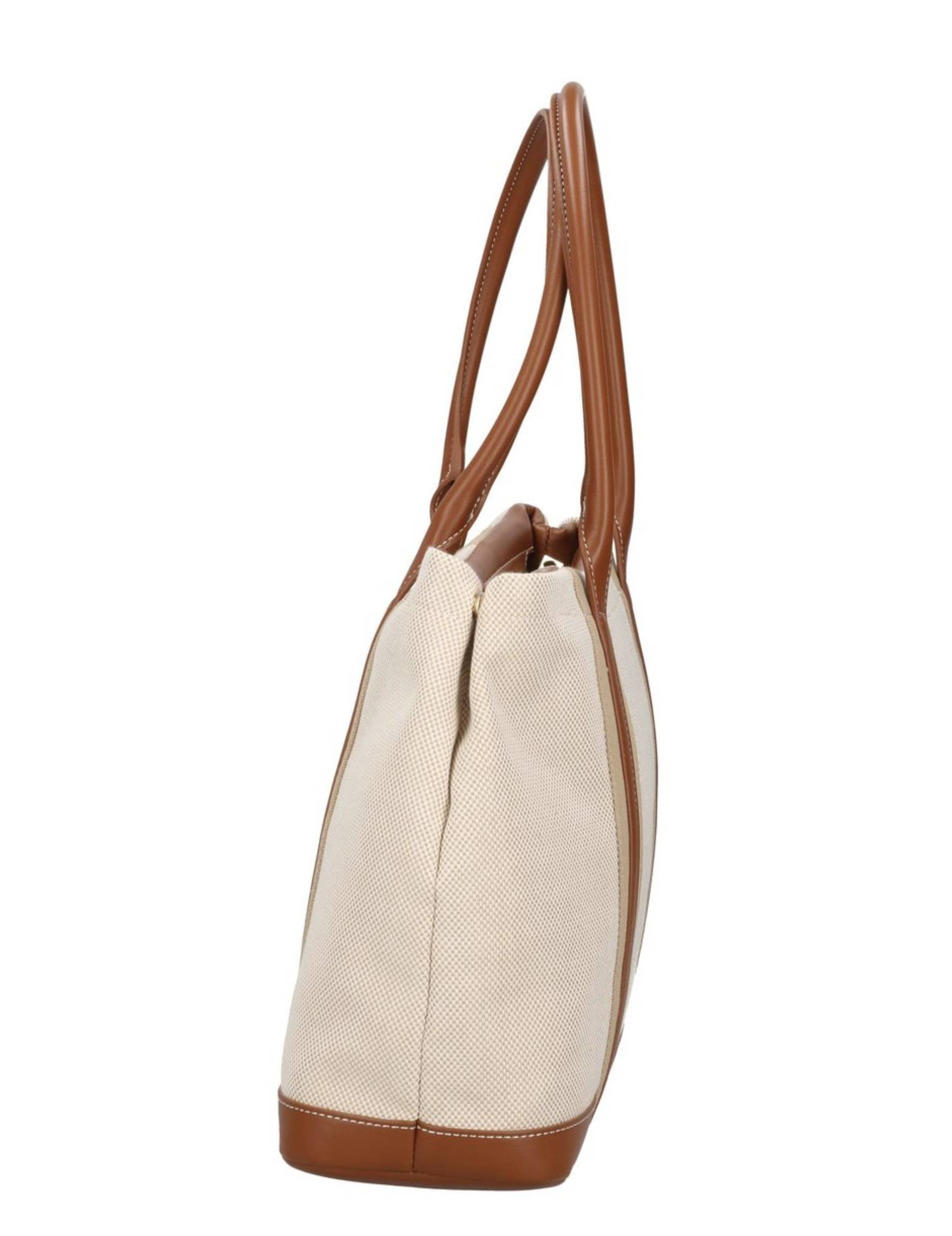 Borsa donna Love Moschino shopper canvas naturale/ PU cuoio BS26MO50 JC4064PP1OLZ110A