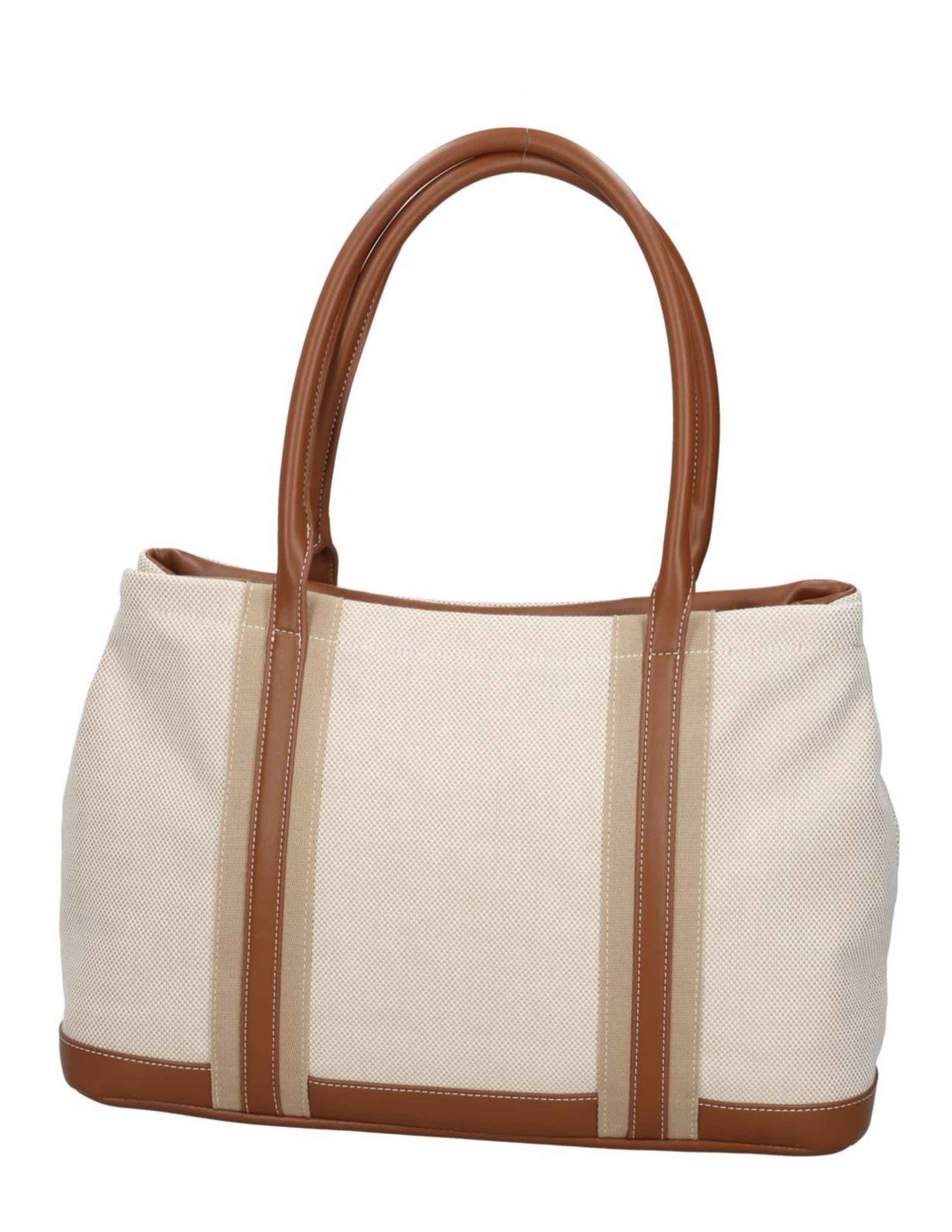 Borsa donna Love Moschino shopper canvas naturale/ PU cuoio BS26MO50 JC4064PP1OLZ110A