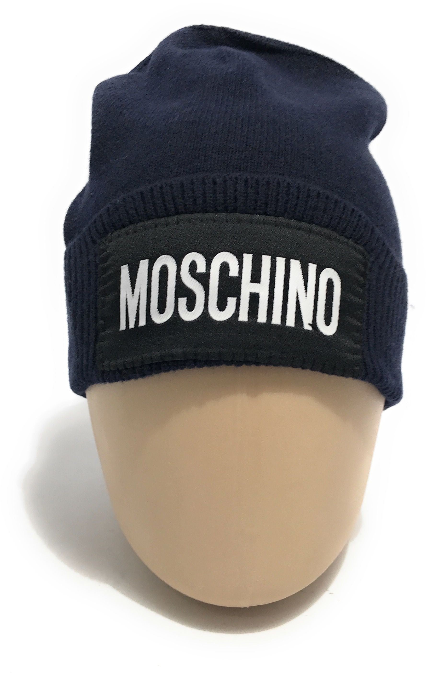 Berretto Moschino Beanie con logo blu C24MO08 60094