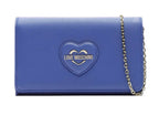 Borsa donna Love Moschino tracolla ecopelle saffiano blu oceano B24MO154 JC4268