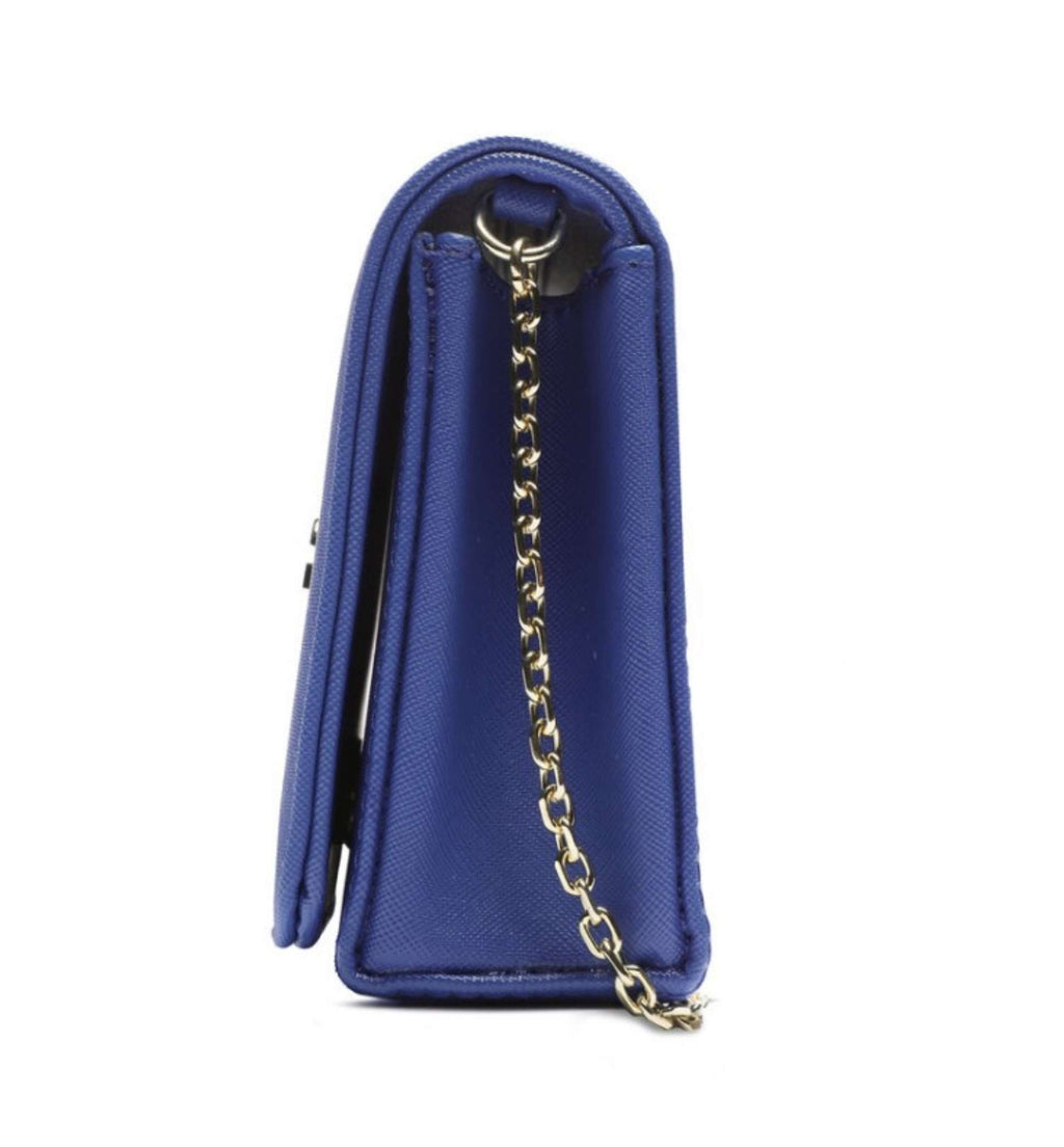 Borsa donna Love Moschino tracolla ecopelle saffiano blu oceano B24MO154 JC4268