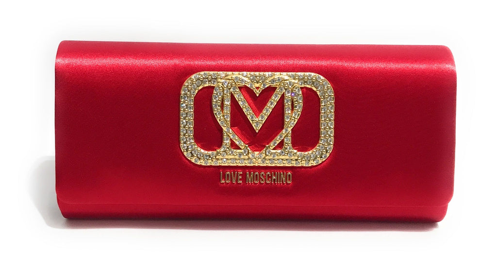 Borsa donna Love Moschino a spalla/ tracolla tessuto satinato rosso BS24MO132 JC4296