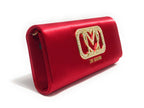 Borsa donna Love Moschino a spalla/ tracolla tessuto satinato rosso BS24MO132 JC4296