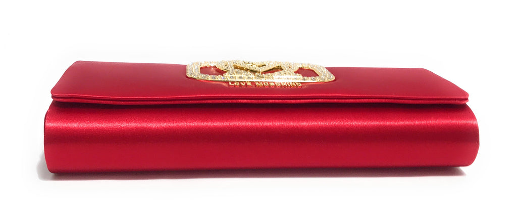 Borsa donna Love Moschino a spalla/ tracolla tessuto satinato rosso BS24MO132 JC4296