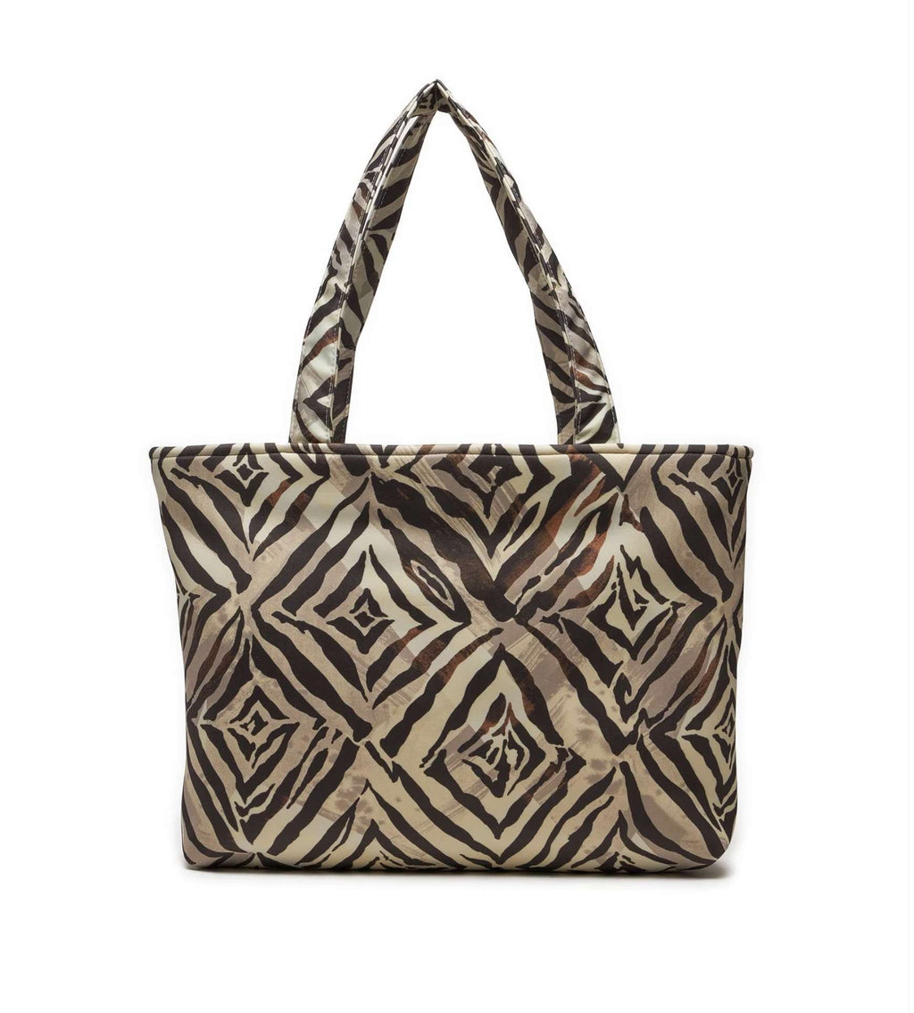 Borsa donna a mano/spalla Liu-jo Shopping scuba print in tessuto con logo etnic animalier cany BS24LJ130 VA4205 F0267