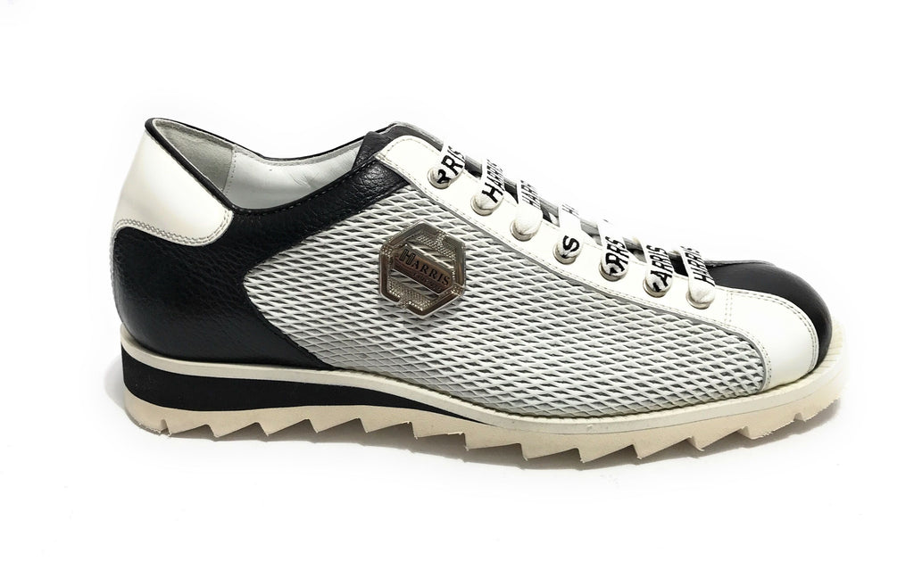 Scarpe uomo Harris sneaker pelle bianco jingo/ nero U17HA205 2817