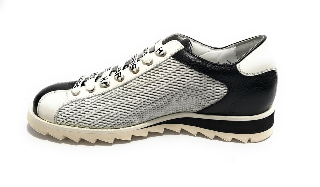Scarpe uomo Harris sneaker pelle bianco jingo/ nero U17HA205 2817