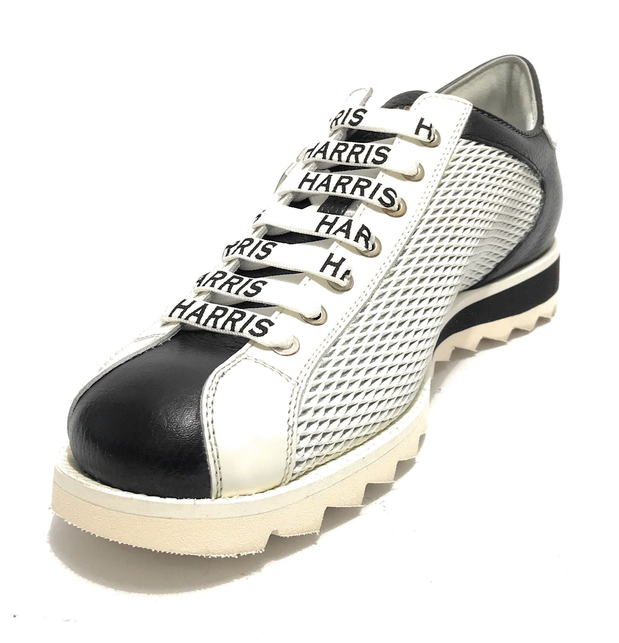 Scarpe uomo Harris sneaker pelle bianco jingo/ nero U17HA205 2817