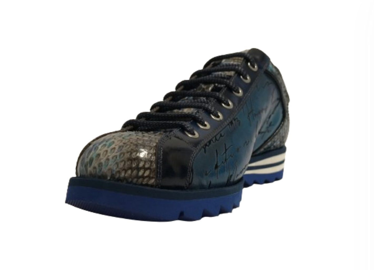 Scarpe uomo Harris sneaker pelle pregiata blu elettrico U17HA207 2817