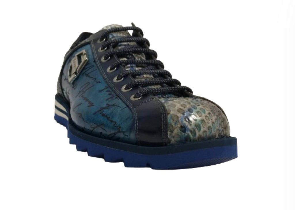 Scarpe uomo Harris sneaker pelle pregiata blu elettrico U17HA207 2817
