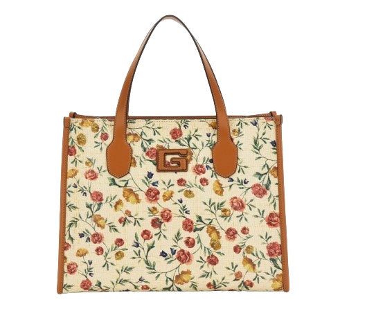 Borsa Guess mano/ tracolla Silvana 2 compartment tote floreal/ cognac B25GU83 FC866522