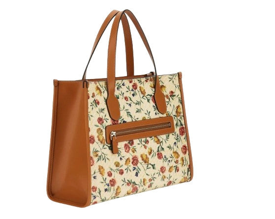 Borsa Guess mano/ tracolla Silvana 2 compartment tote floreal/ cognac B25GU83 FC866522