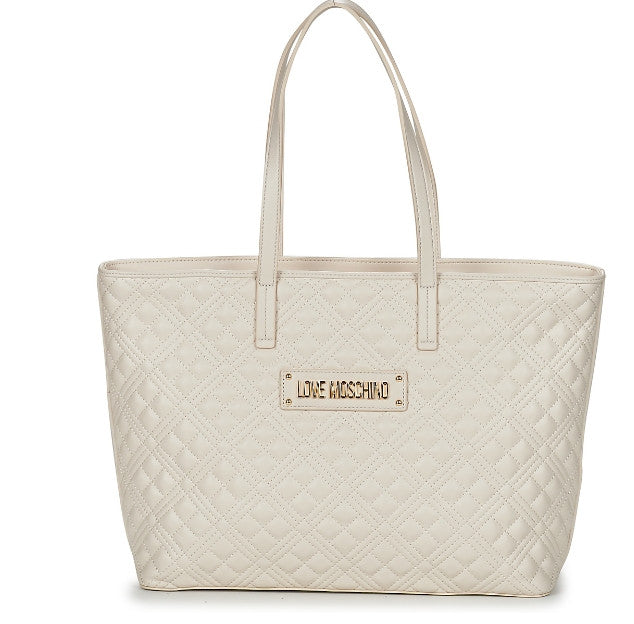 Borsa donna Love Moschino shopping ecopelle trapuntata avorio B25MO42 JC4166PP1LLA0110