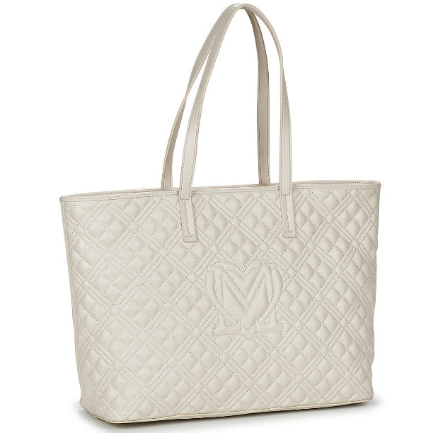Borsa donna Love Moschino shopping ecopelle trapuntata avorio B25MO42 JC4166PP1LLA0110