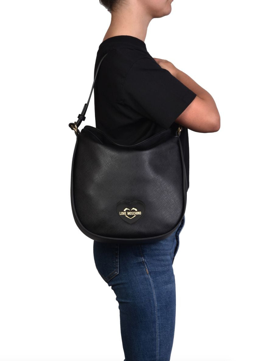 Borsa donna Love Moschino a spalla trapuntata saffiano nero B24MO99 JC4265