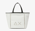 Borsa donna a mano/ tracolla Sun 68 Jacqueline studs bag bianco B25SU04 Z44273 S