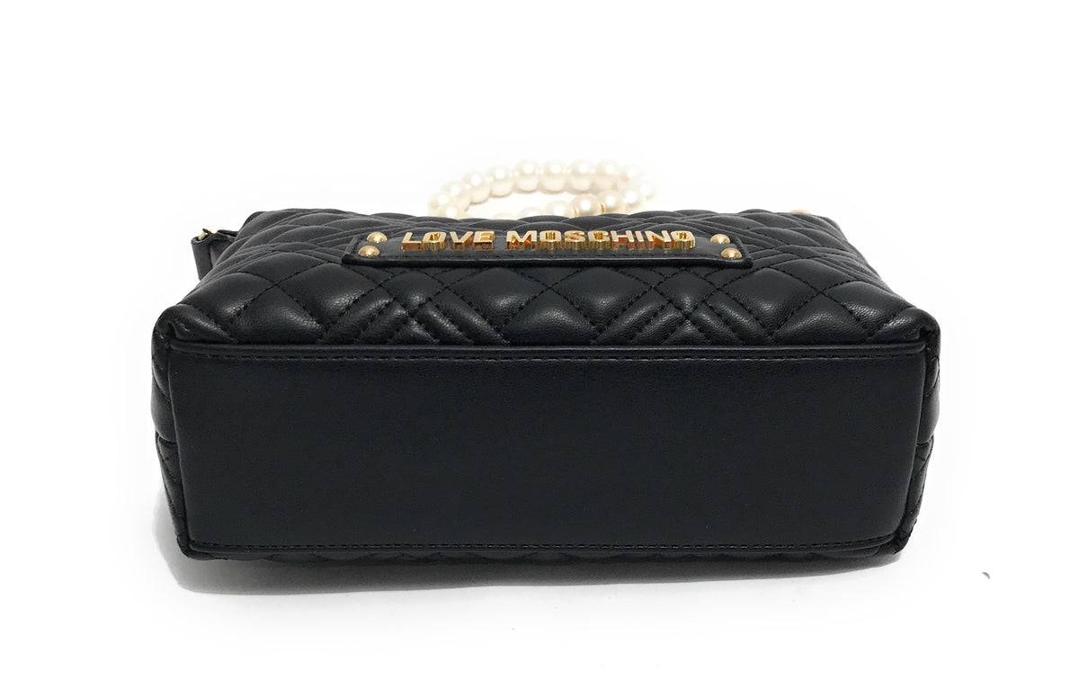 Borsa donna a mano/spalla Love Moschino trapuntata nero galv. oro B25MO101 JC4304PP0LLA0000