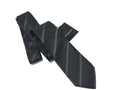 CRAVATTA UOMO GIVENCHY 100% SETA FALDA 7CM REGIMENTAL NERO BANDE GRIGIO   G5