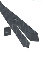 CRAVATTA UOMO GIVENCHY 100% SETA FALDA 7CM REGIMENTAL NERO BANDE GRIGIO   G5