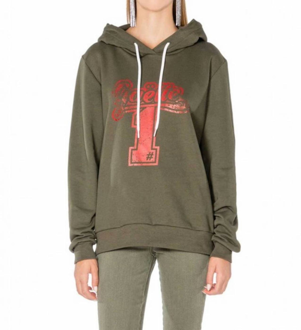 Felpa con cappuccio Gaëlle hoodie colore verde oliva donna E21GE12