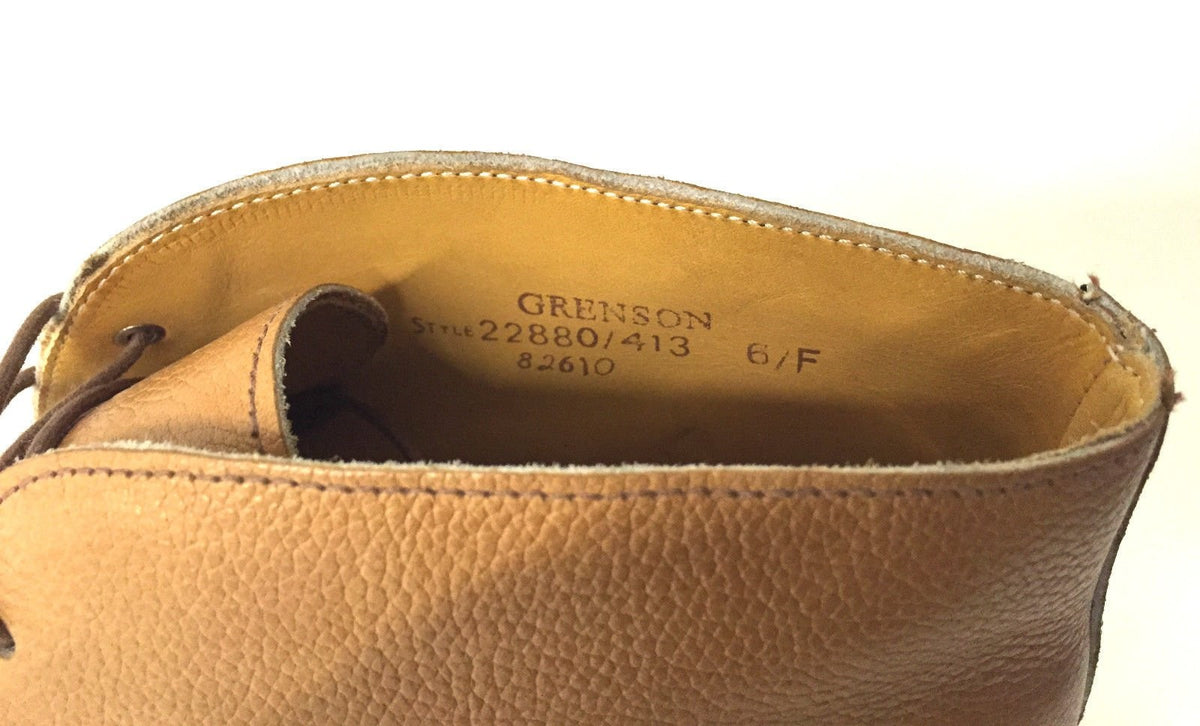 SCARPE UOMO GRENSON POLACCHINO ALLACCIATO MARRONE CUOIO MIELE FATTA A MANO S4