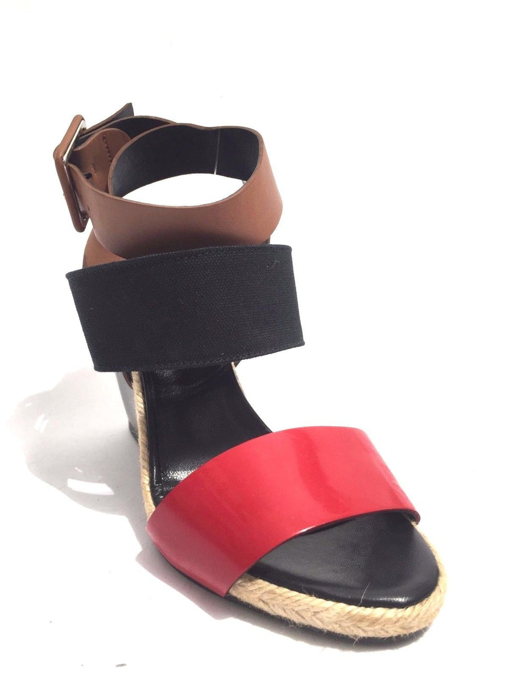 SCARPE DONNA ZEPPA A SANDALO PIERRE HARDY IN PELLE E CORDA ROSSA NERA E NERA
